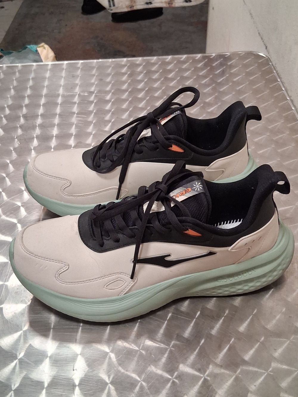 Men's Athletic Sneakers in Mint, Cream and Black